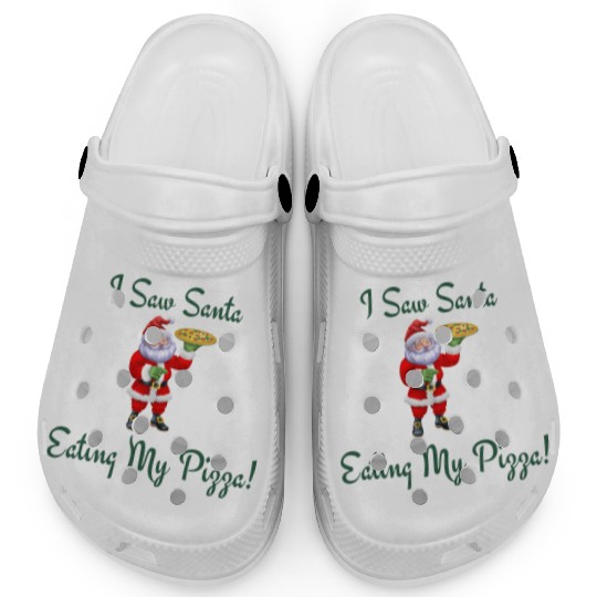Funny Christmas Pizza Design Clogs