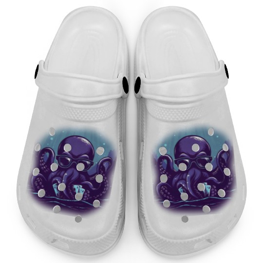 Blue Smart Octopus Clogs