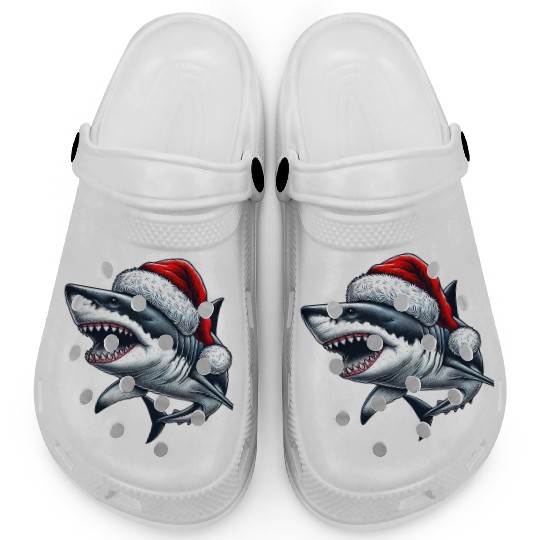Santa Shark Christmas Clogs