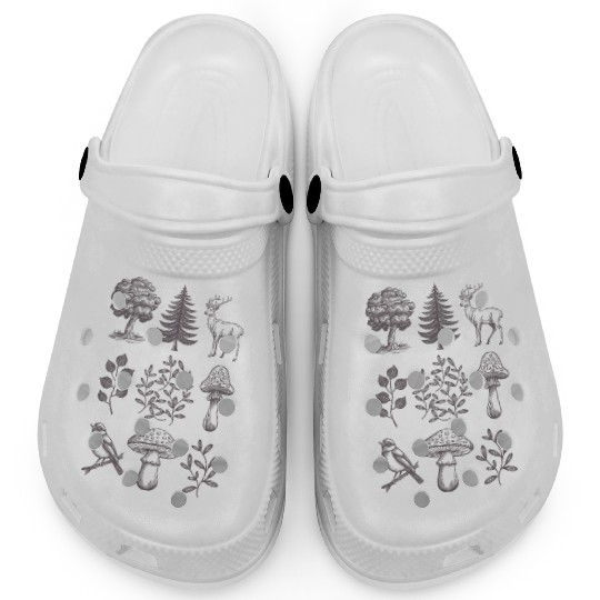 Forest Theme - Trees, Deer, Mushrooms, Bird, Plant Clogs