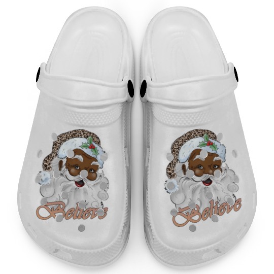 Black Santa, Merry Christmas Clogs