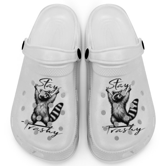 Stay Trashy Raccoon squad Clogs
