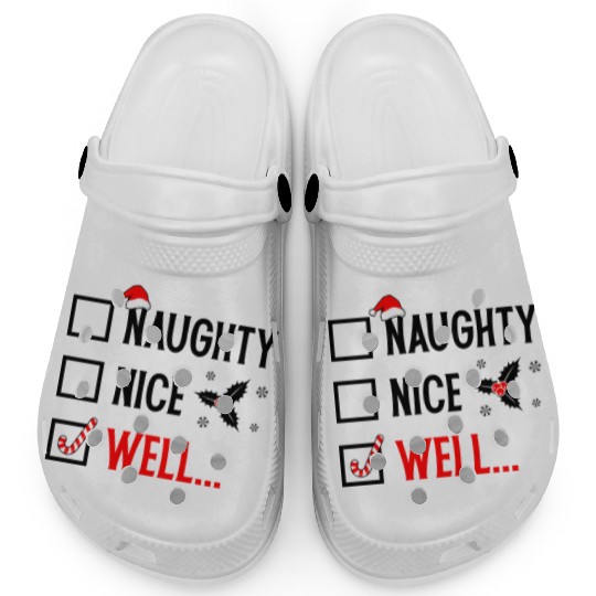 Naughty or Nice Funny Christmas Clogs