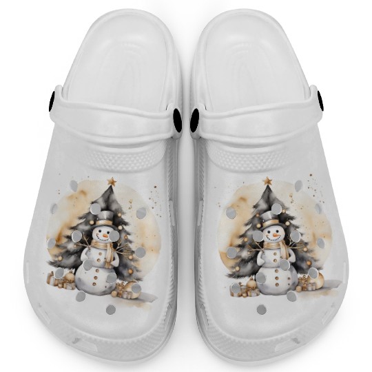 Black Gold Snowman Clogs
