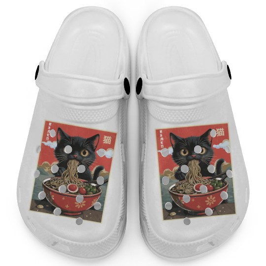 Cat Ramen Japanese Clogs