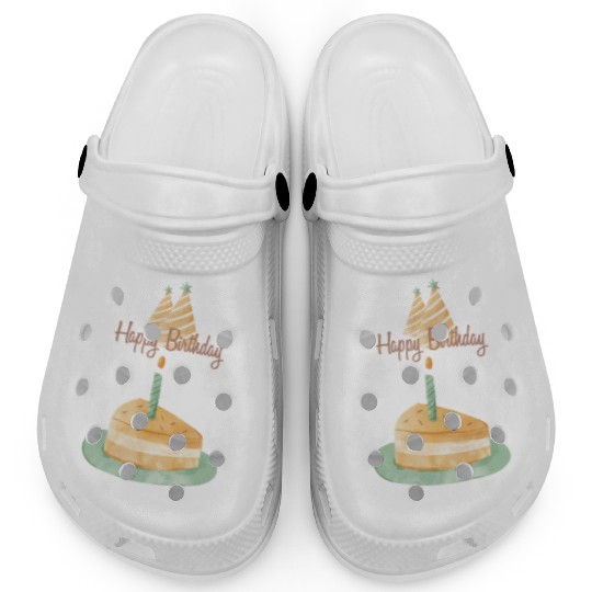 card neutral pale watercolor style birthday Clogs