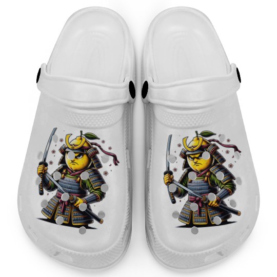 Samurai Lemon Warrior Blossom Art Clogs