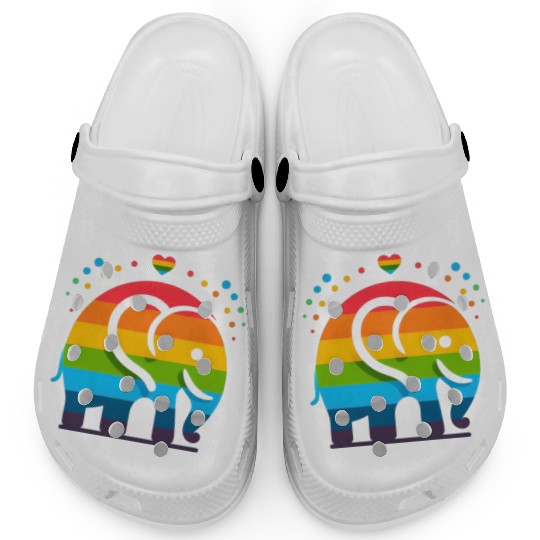 Rainbow Elephant Clogs