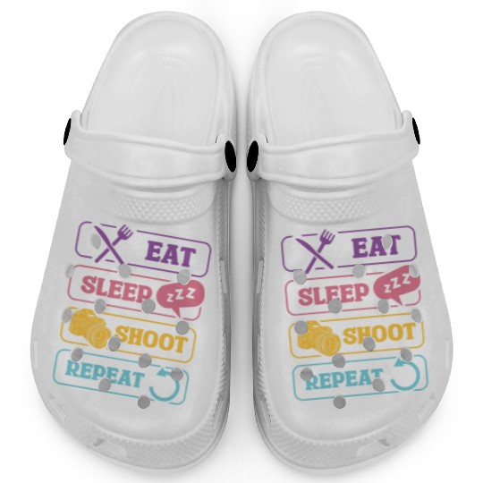 Eat Sleep Shoot Repeat Photography Enthusiast Clogs