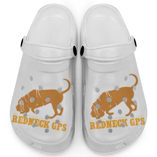 Redneck GPS | Funny Bloodhound | NickerStickers® Clogs