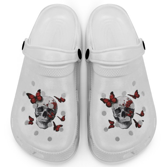 Cool Butterfly Skull Clogs