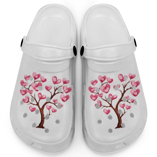 Heart Tree, Valentines Day Clogs