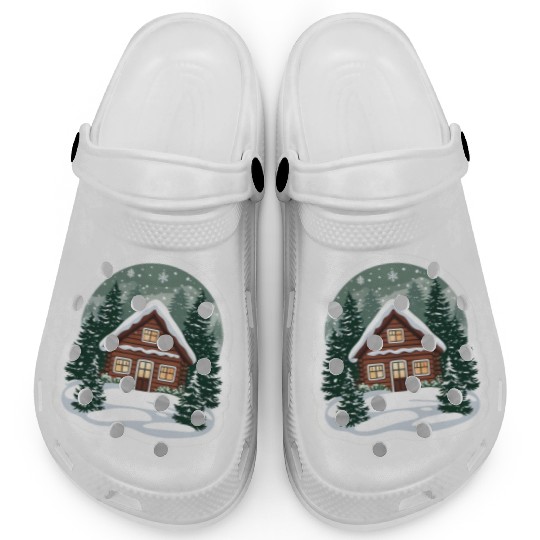 Cozy Cabin in Winter Wonderland Clogs