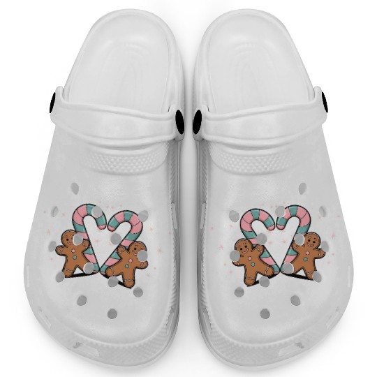Festive Candy Cane & Gingerbread Holidays Clogs
