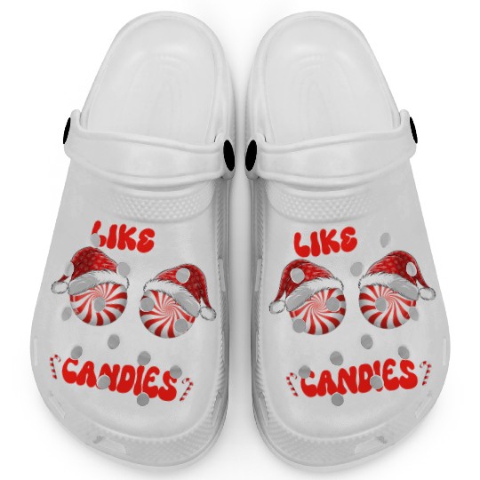 I Like Her Peppermint Candies Couples Christmas Clogs