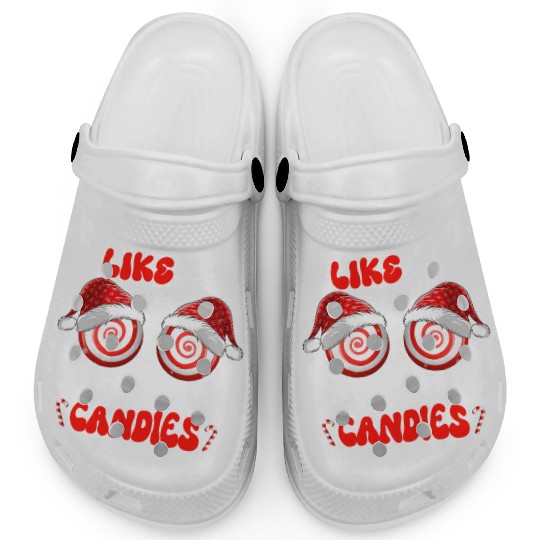 I Like Her Peppermint Candies Couples Christmas Clogs