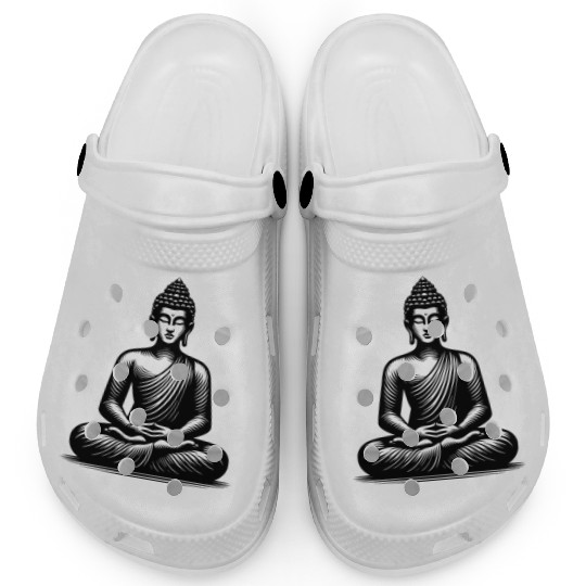 Yoga Buddha Enlightenment Meditation Tattoo Style Clogs