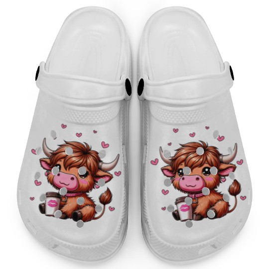 Highland Cow Valentines Clogs