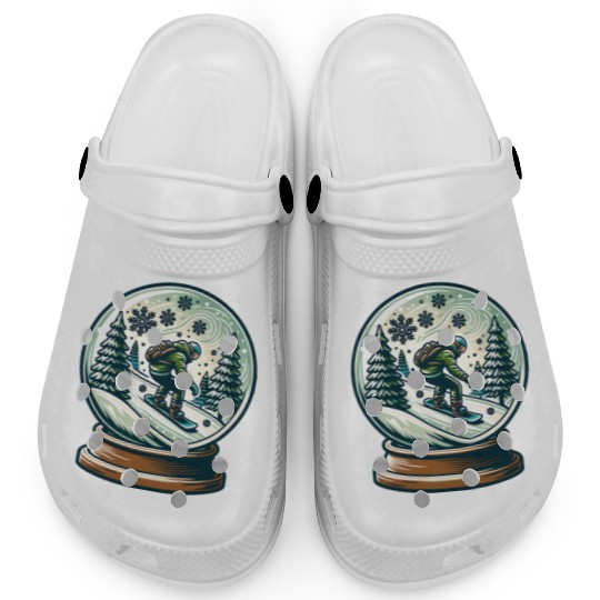 Snowboarding Adventure in Winter Wonderland Clogs
