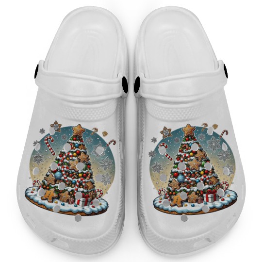 Gingerbread Candy Cane Christmas Tree Clogs