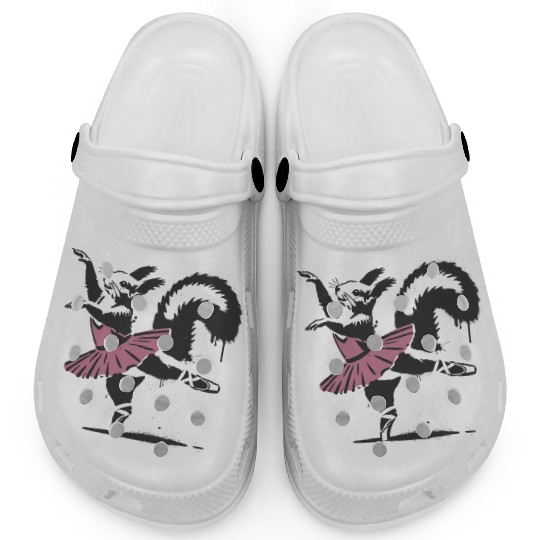charming squirrel in a pink ballet dress Clogs