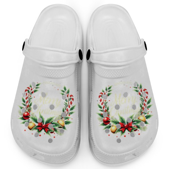 Spread Joy - Festive Merry Christmas Wreath Clogs