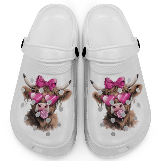 Highland Cow Valentines, Valentines Day, Retro Clogs