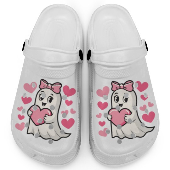 Ghost Heart, Valentines Day, Retro Valentines Clogs