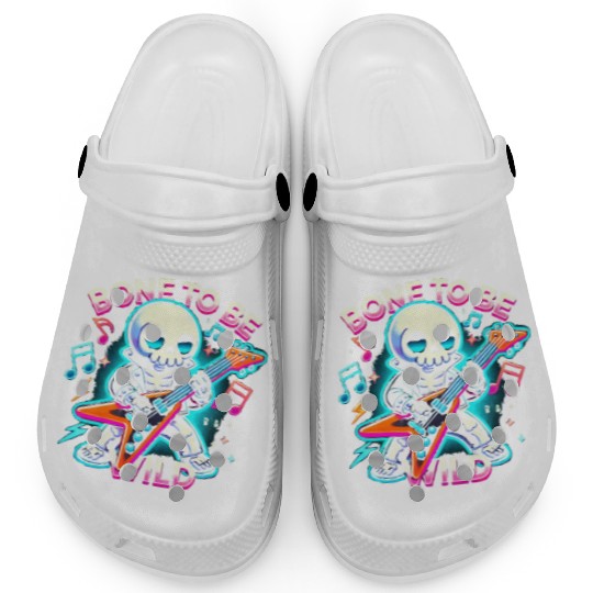 Skeleton Guitar Player Bones Guitarist Musician Clogs
