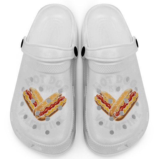 Hot Dog Is My Valentine Fun Love Humor Clogs