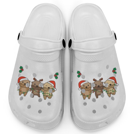 Merry Christmas Cute Otter Festive Lights Otter Clogs