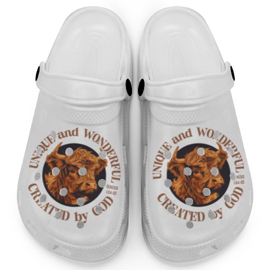 Unique and Wonderful Highland Cow Created by God Clogs