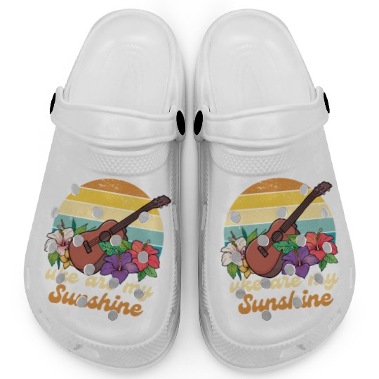 Uke Are My Sunshine Retro Vibes Hibiscus Clogs