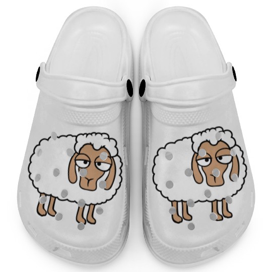 Sheep Tired Bored Look Little Sweet Lamb Bad Mood Clogs