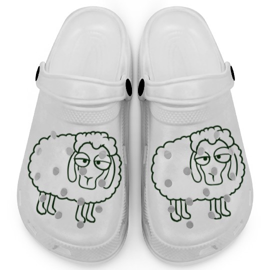 Sheep Tired Bored Look Little Sweet Lamb Bad Mood Clogs