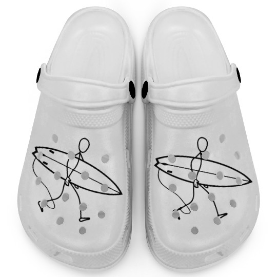 Surfer walking with surfboard Clogs