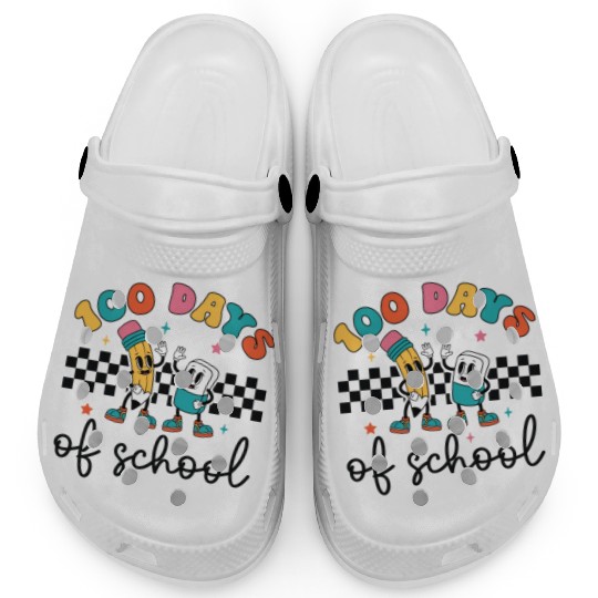 Retro 100 Days of School Back to School Clogs