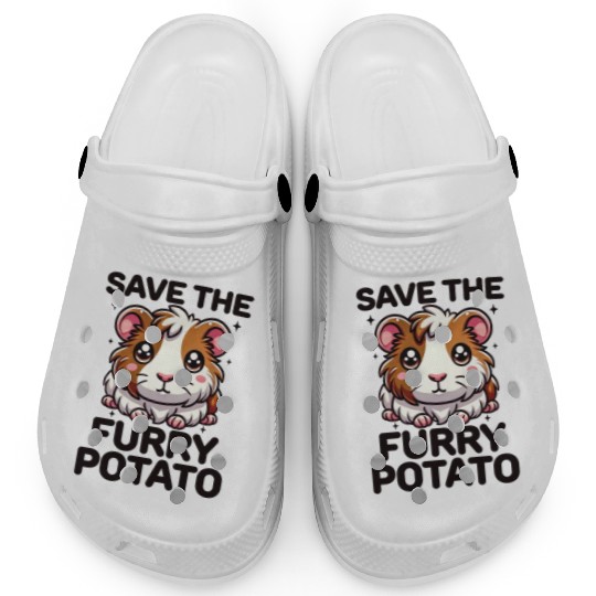 Save the Furry Potato Funny Guinea Pig Cute Kawaii Clogs