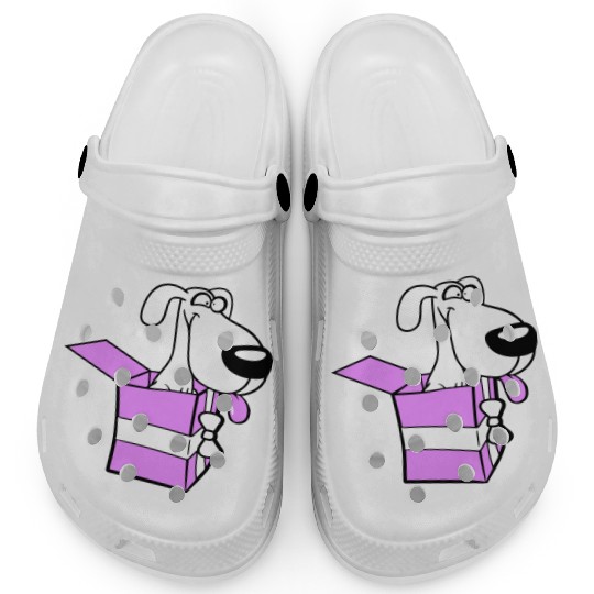 Dog Pet Gift Box Funny Crazy Surprise Fun Puppy Clogs