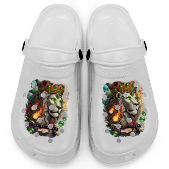 Majestic Lion of Judah with Crown Christian Clogs