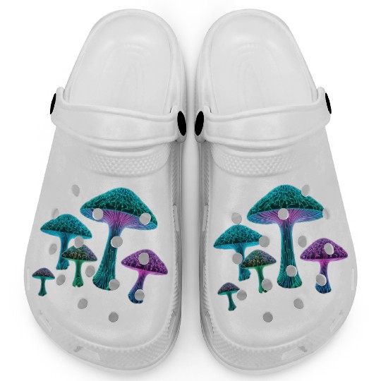 Psychedelic Neon Fungi Glow Clogs
