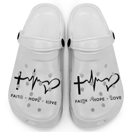 Faith Hope Love - Black Clogs