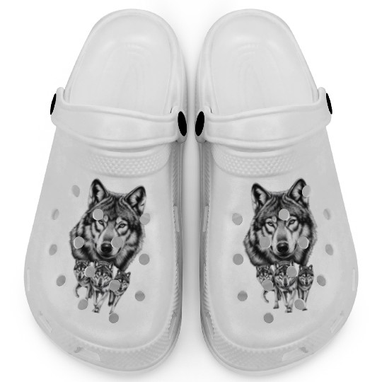 Wolf Clogs, Wolf Lover Clogs, Wolf Moon Clogs, Wol