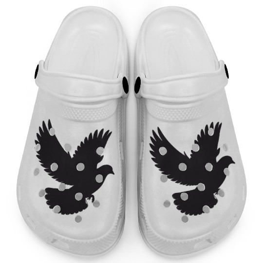 Peaceful Dove in Flight - Silhouette Style Clogs