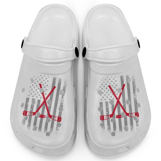 Hockey USA flag Clogs