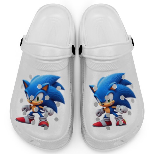 Angry Blue Hedgehog Clogs