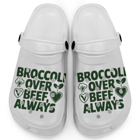 Funny Vegan Gift Bio Nature Green Broccoli Clogs