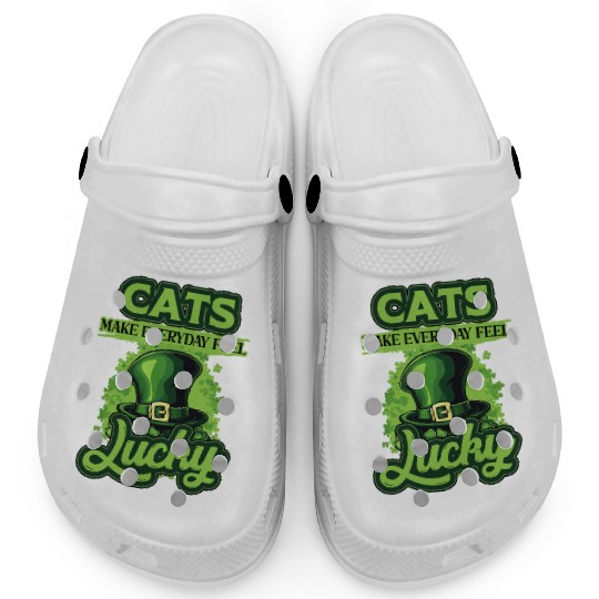 Cats Make Everyday Feel Lucky St Patricks Day Clogs