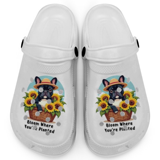French Bulldog with Sunflowers Clogs
