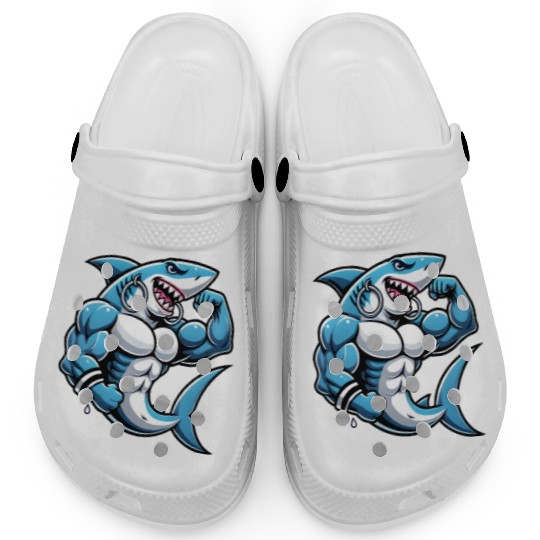 Muscular Shark women - Cool Cartoon Design Clogs